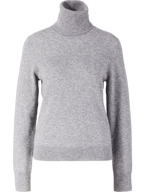 Cashmere jumper with a roll neck, Silver Melange