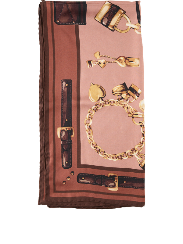 Silk scarf 'Paddington' brown