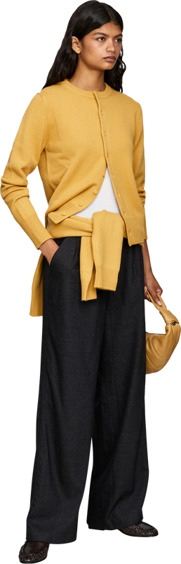 Cashmere cardigan 'No. 435 Little Lamb' Wheat