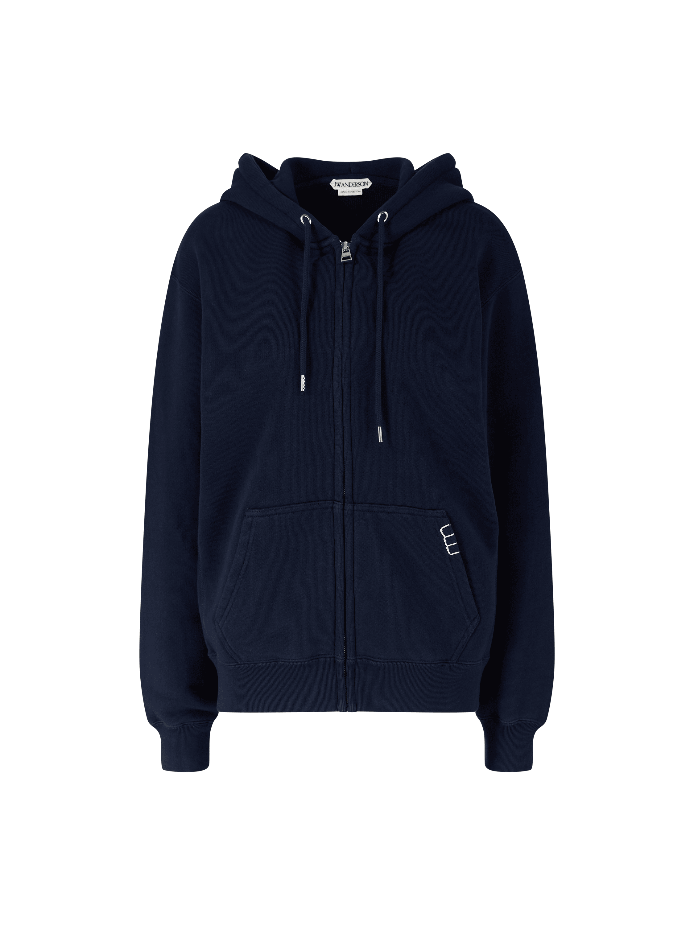 Kapuzenjacke mit Ziernähten Marineblau