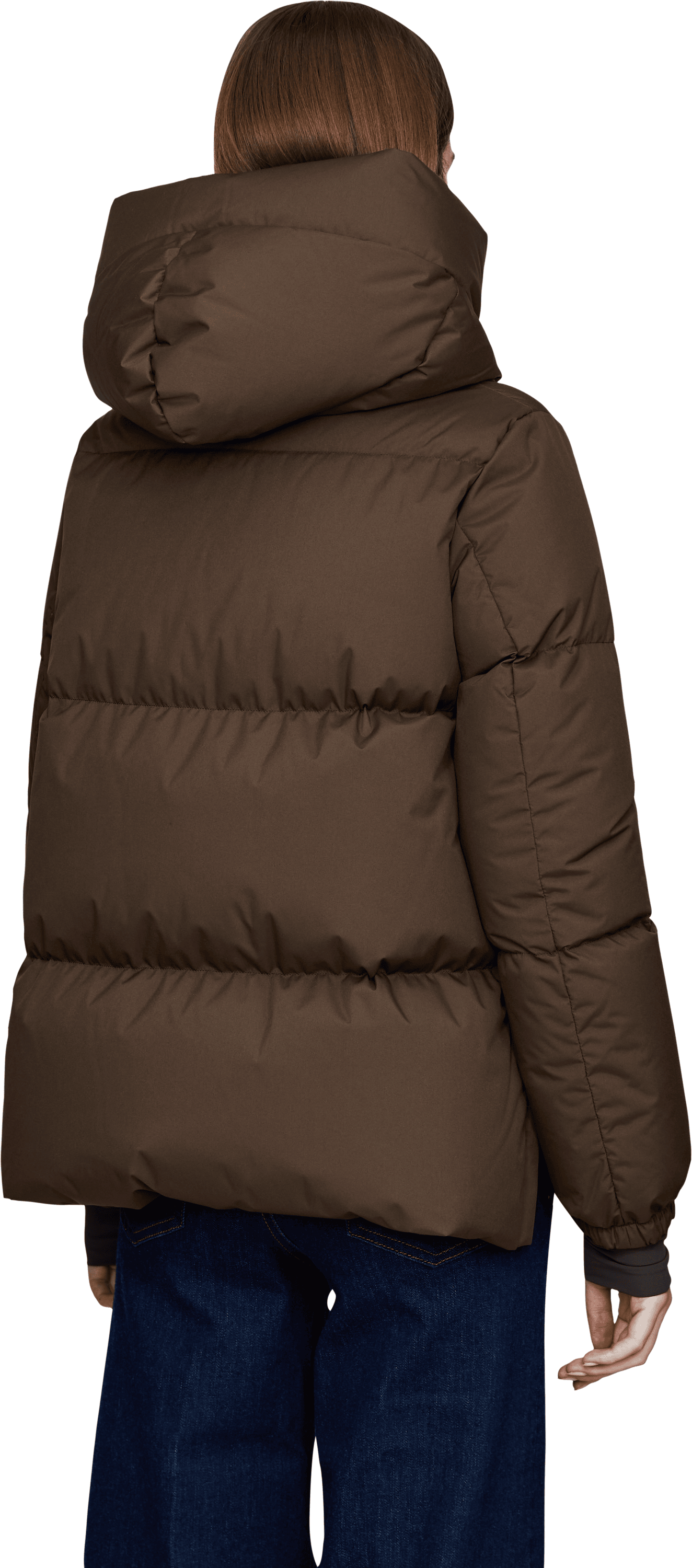 Herno Daunenjacke 'Laminar A Shape' Braun, Rückansicht – UNGER.DE