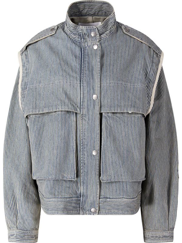 Twill-Jacke 'Edany' Mit Hickory-Streifen Blau