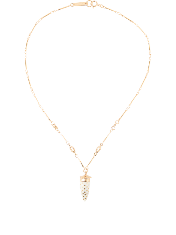 Buffalo bone necklace, gold