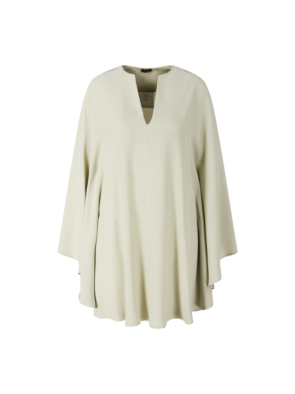 Seidenbluse mit Volantärmel Khaki