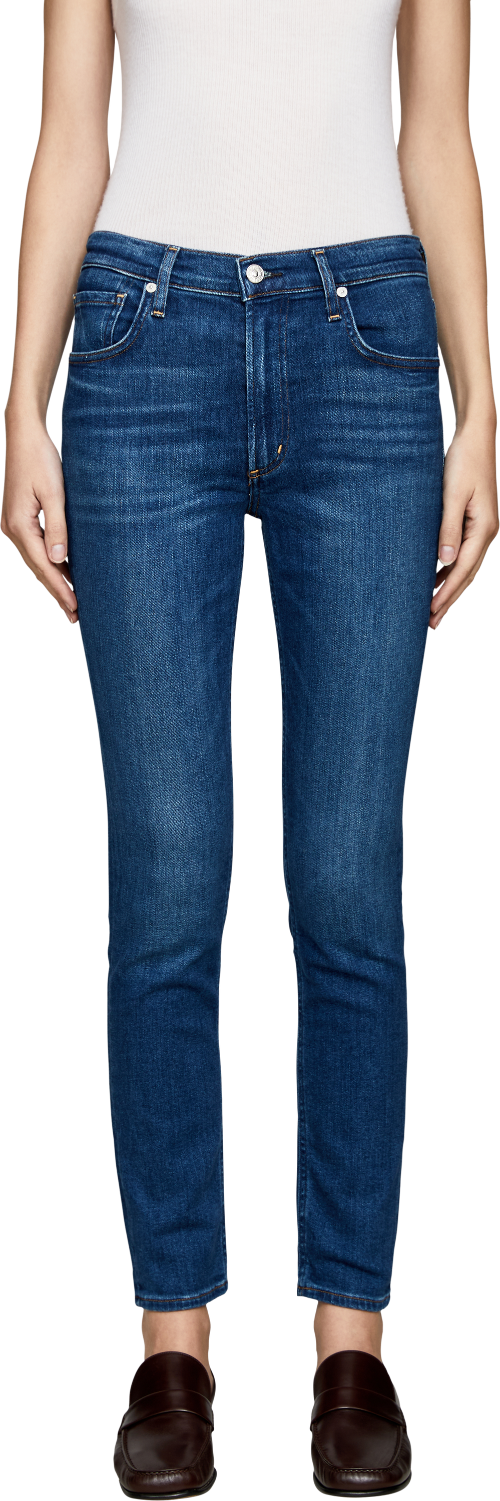 Citizens of Humanity Skinny-Jeans 'Sloane' Blau, Frontansicht – UNGER.DE