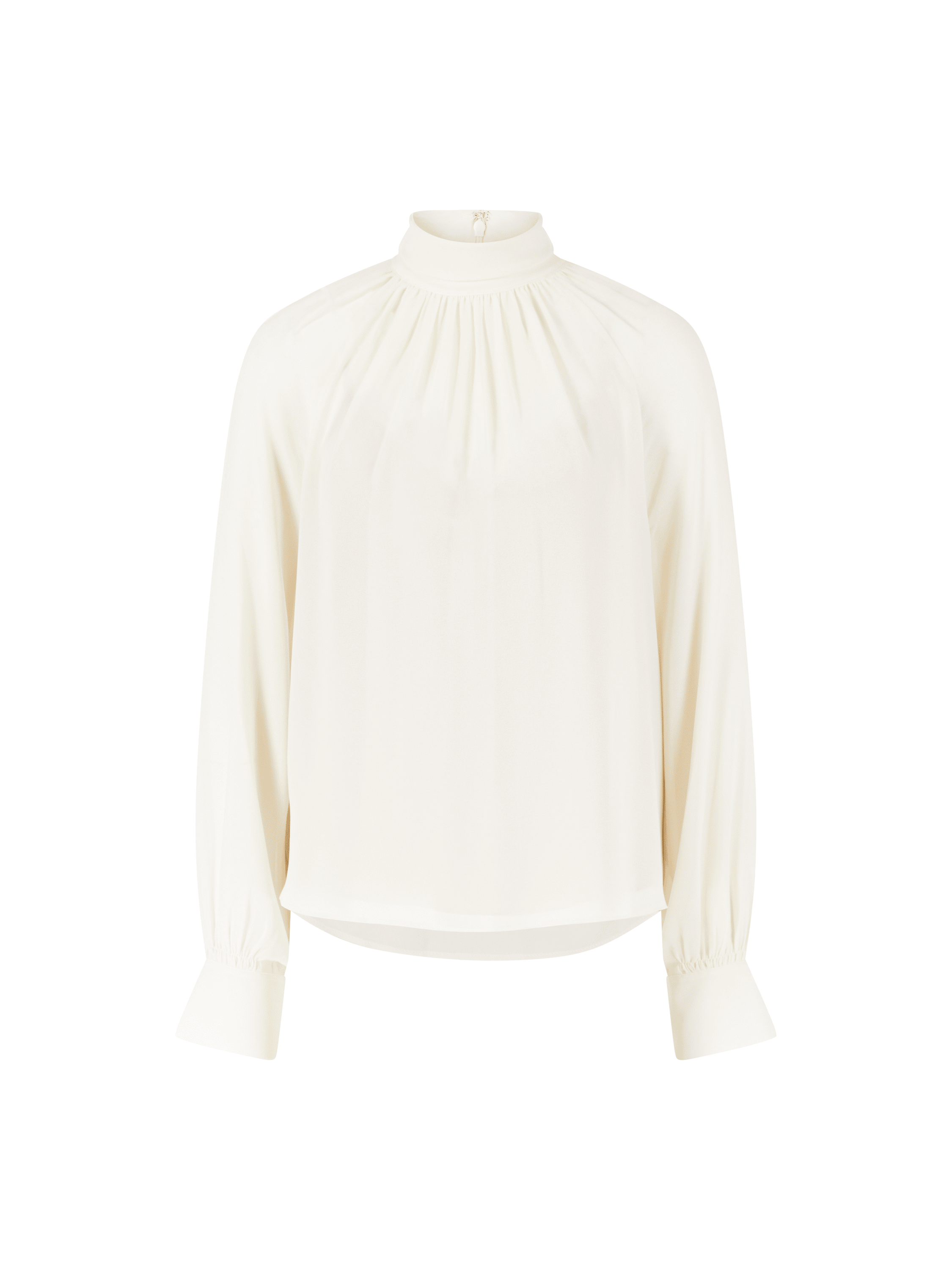 Geraffte Bluse mit Rüschen Crème