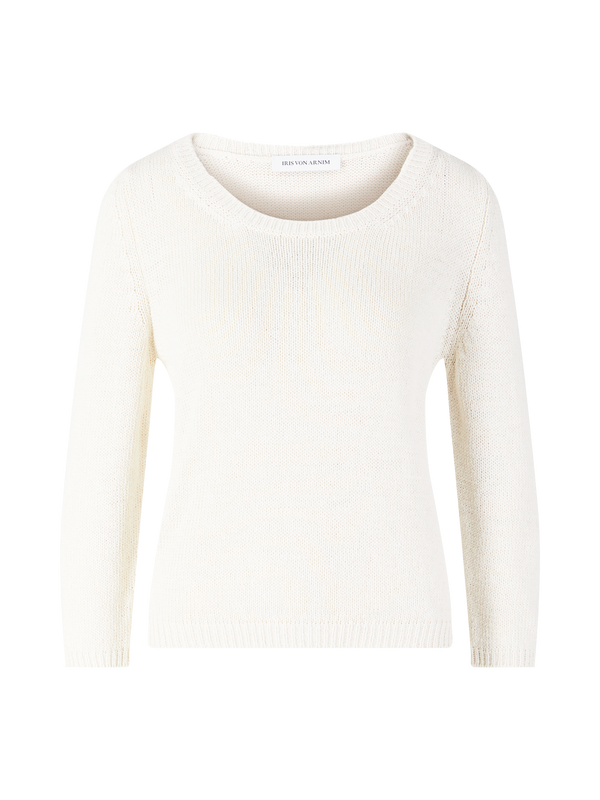 Pullover 'Dilia' aus Seide und Leinen Off White