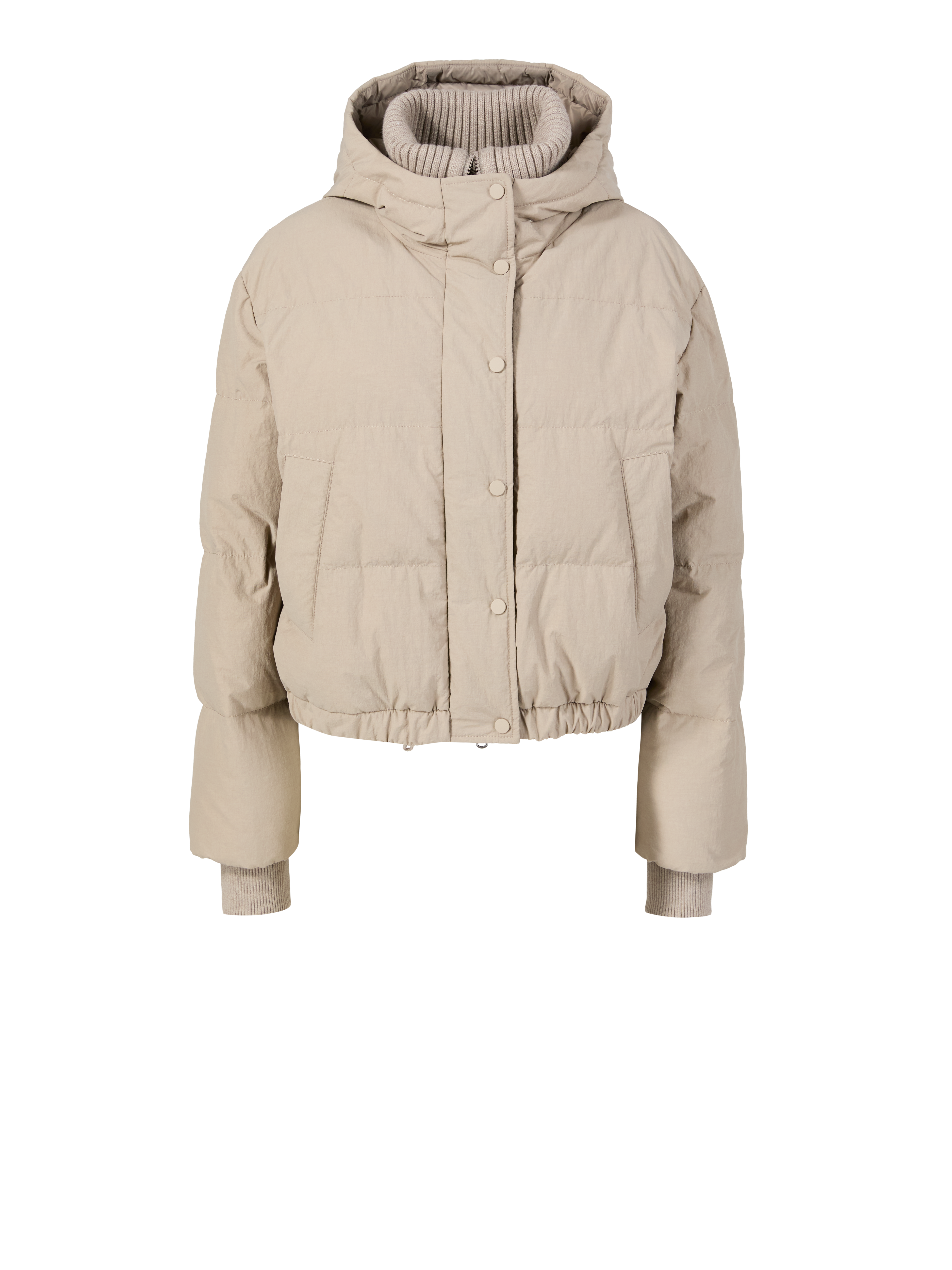 Daunenjacke mit Cashmere-Detail Beige