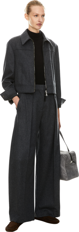 Wool jumper with Monili beads, anthracite