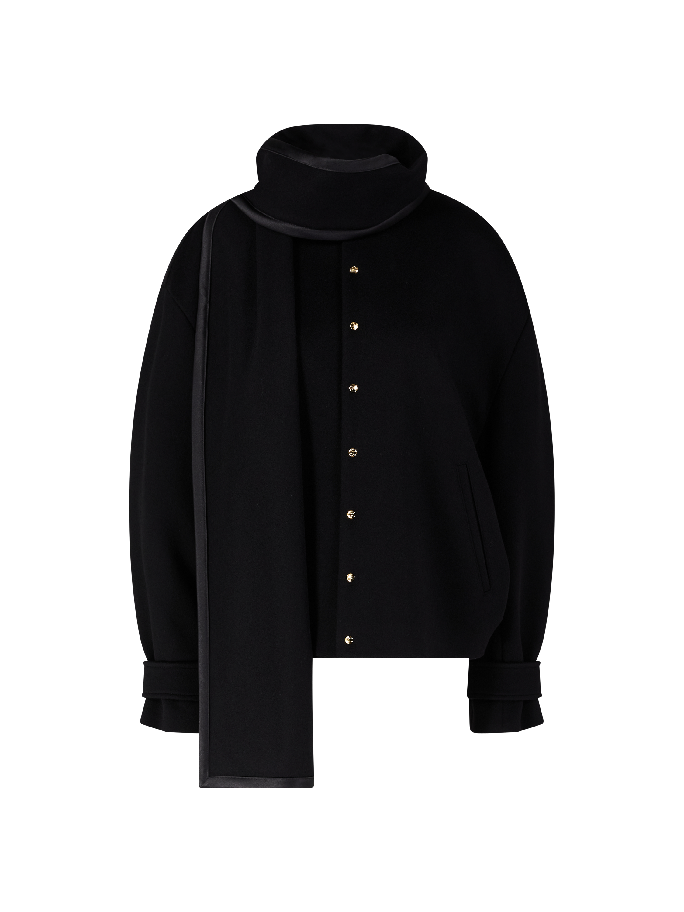Schalljacke aus Wolle Schwarz