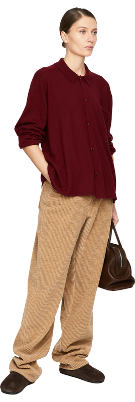Cashmere-Strickjacke Bordeaux