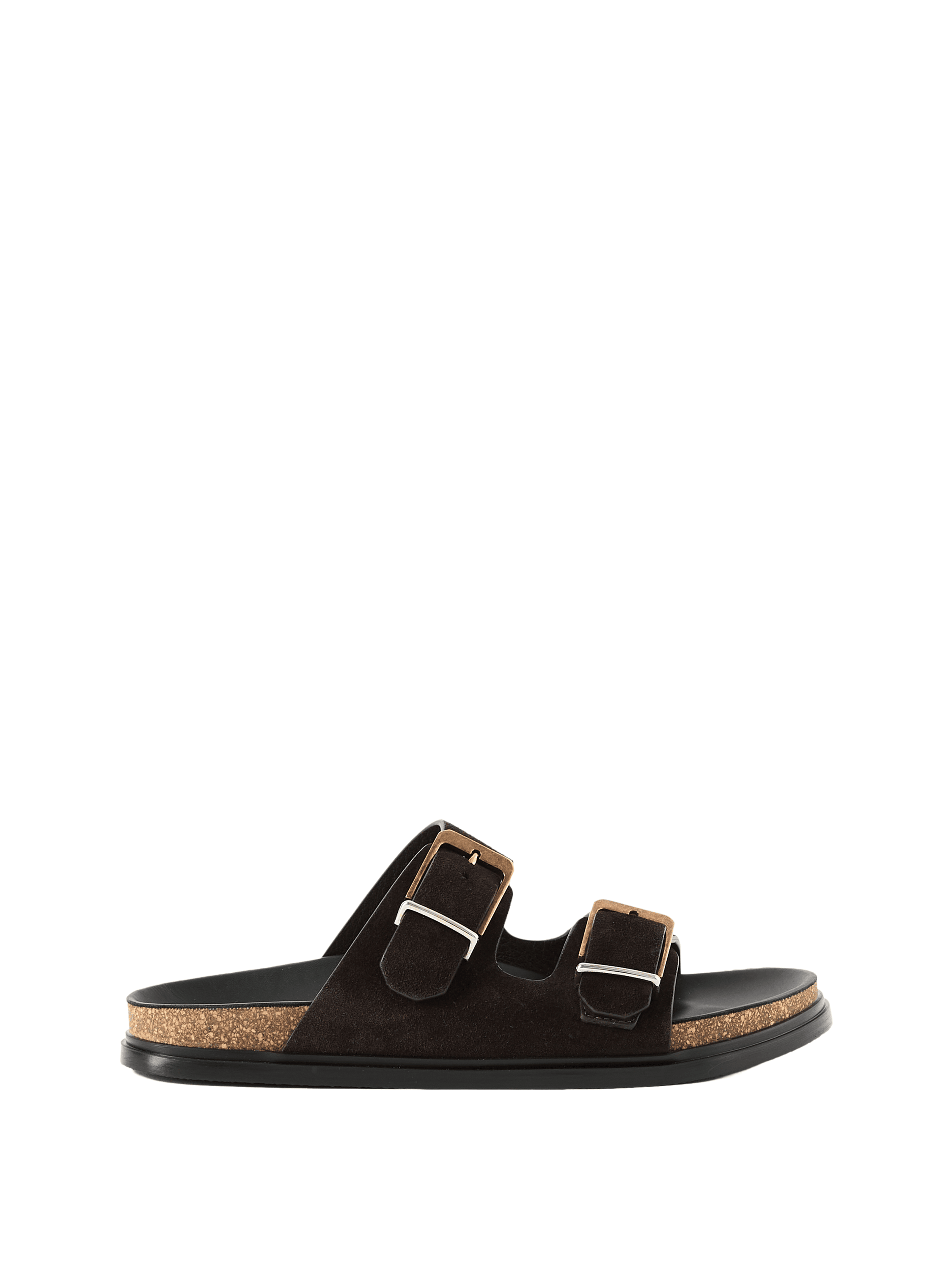 Sandale 'Buckle Slide' Dunkelbraun