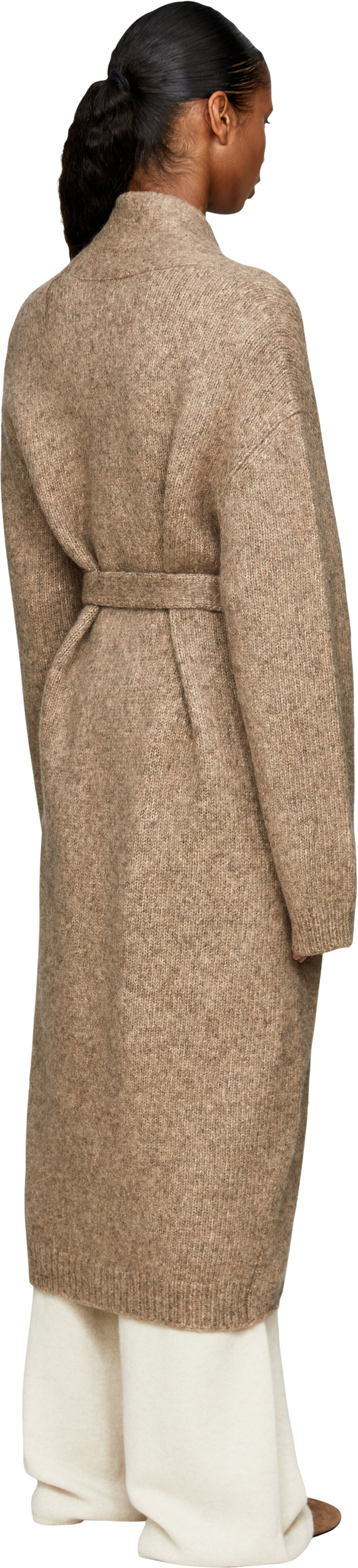 Lauren Manoogian Alpaka-Woll-Strickmantel 'Loft' Beige, Rückansicht – UNGER.DE