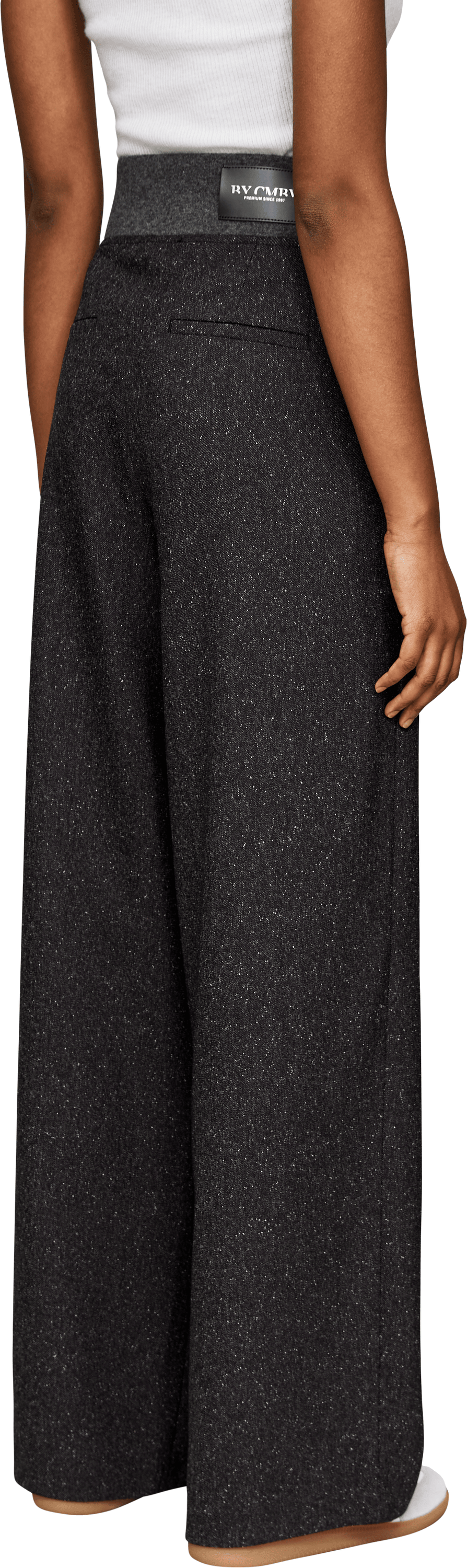 Cambio Bundfaltenhose 'Enola Tweed' Anthrazit, Rückansicht – UNGER.DE