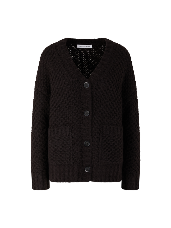 'Avelaura' cashmere and silk cardigan in chocolate