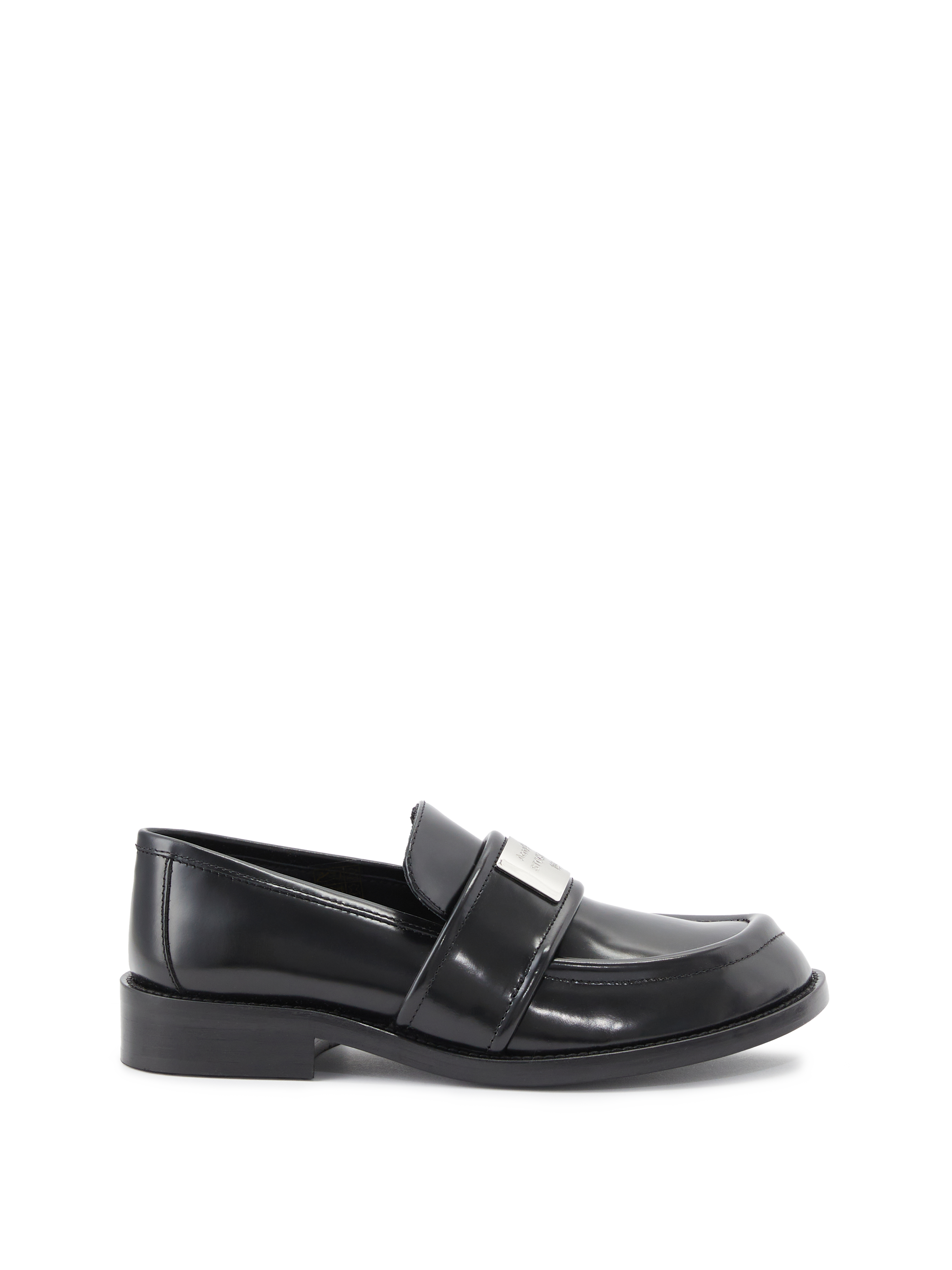 Loafer mit Logoplakette Schwarz