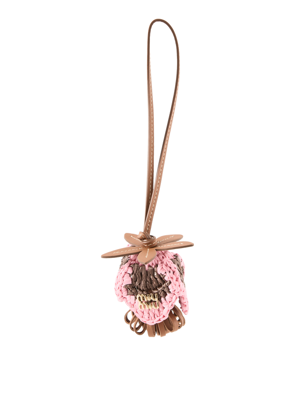 Crocheted flower pendant, brown
