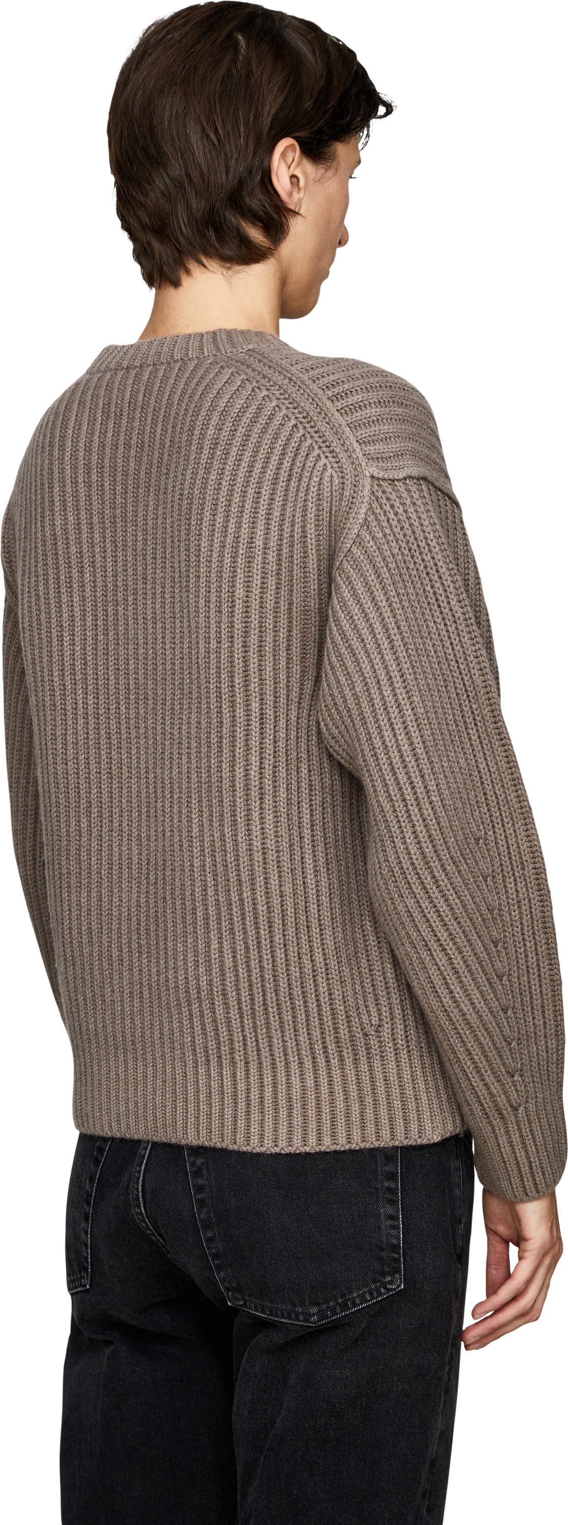 Iris von Arnim 'Pamy' Taupe Stonewashed Cashmere Jumper, Back view – UNGER.DE