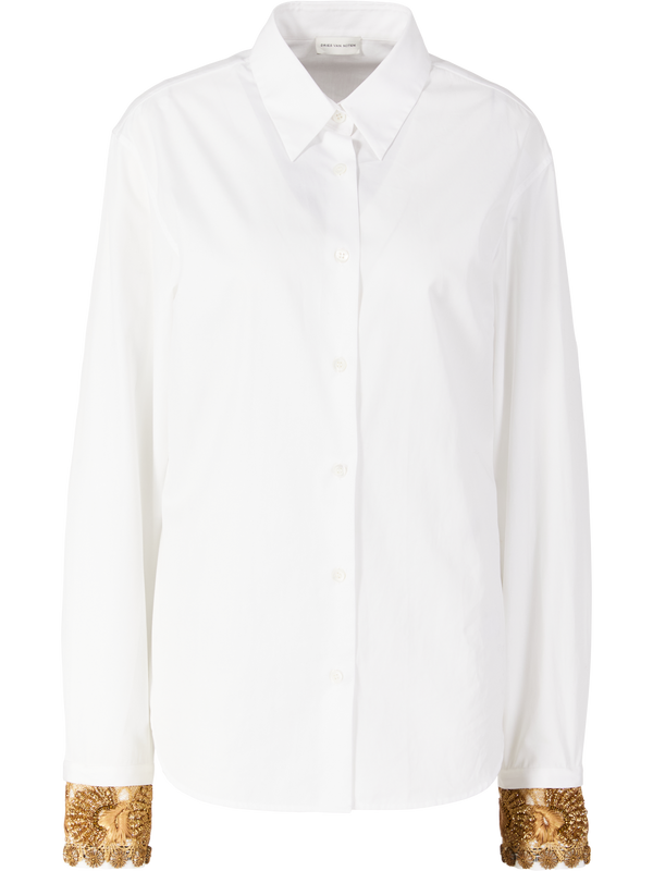 'Chloris' blouse with embroidered cuffs white