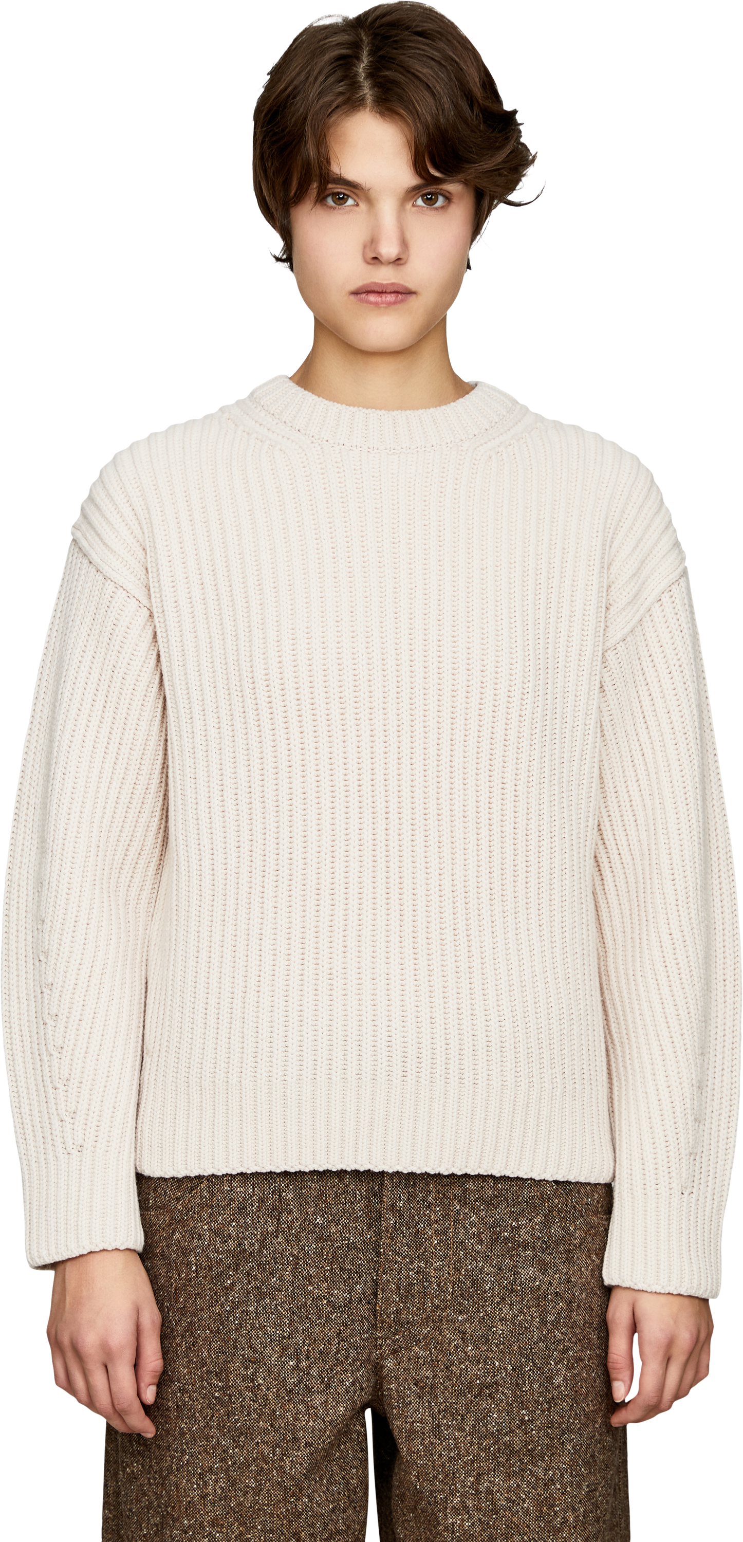 Iris von Arnim 'Pamy' Alabaster cashmere jumper, Front view – UNGER.DE
