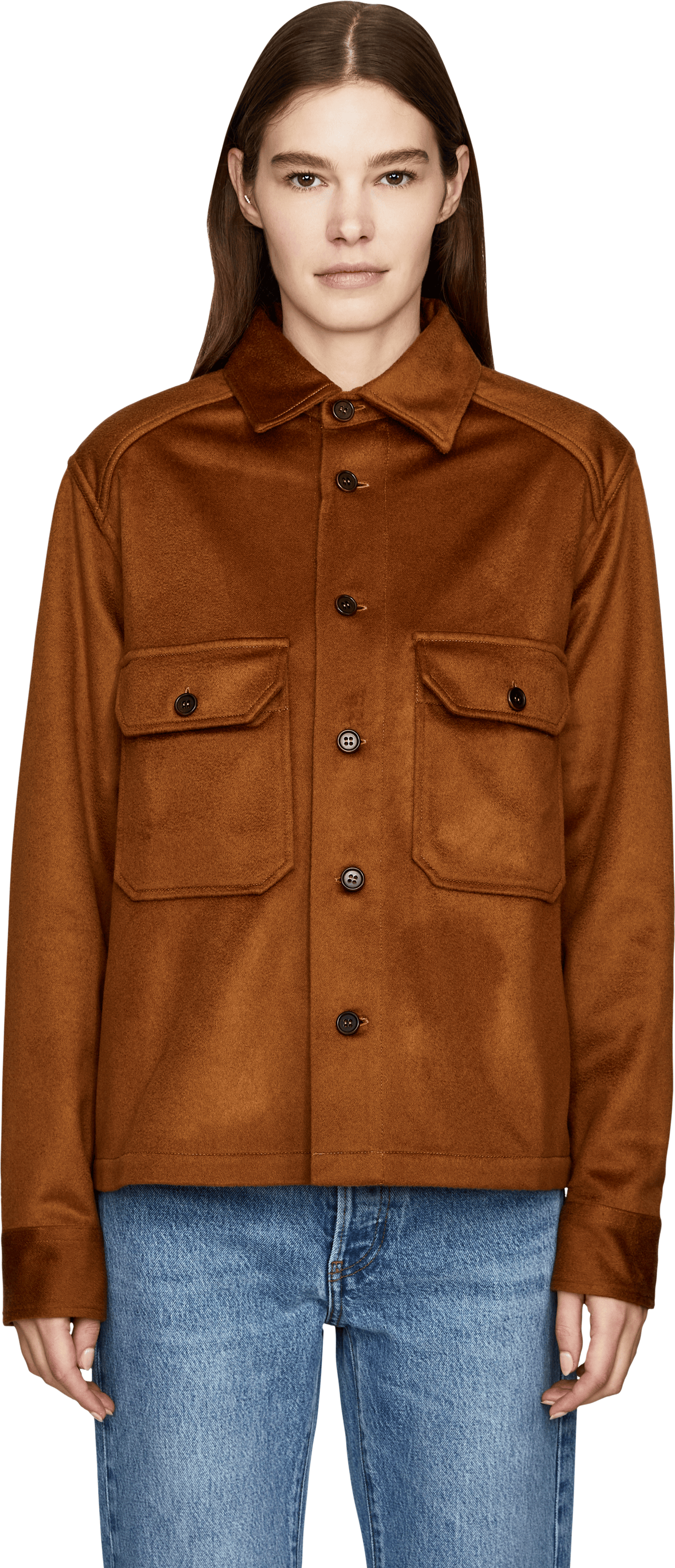 META CAMPANIA COLLECTIVE Cashmere-Jacke 'Jurgen' im Military-Stil Camel, Frontansicht – UNGER.DE