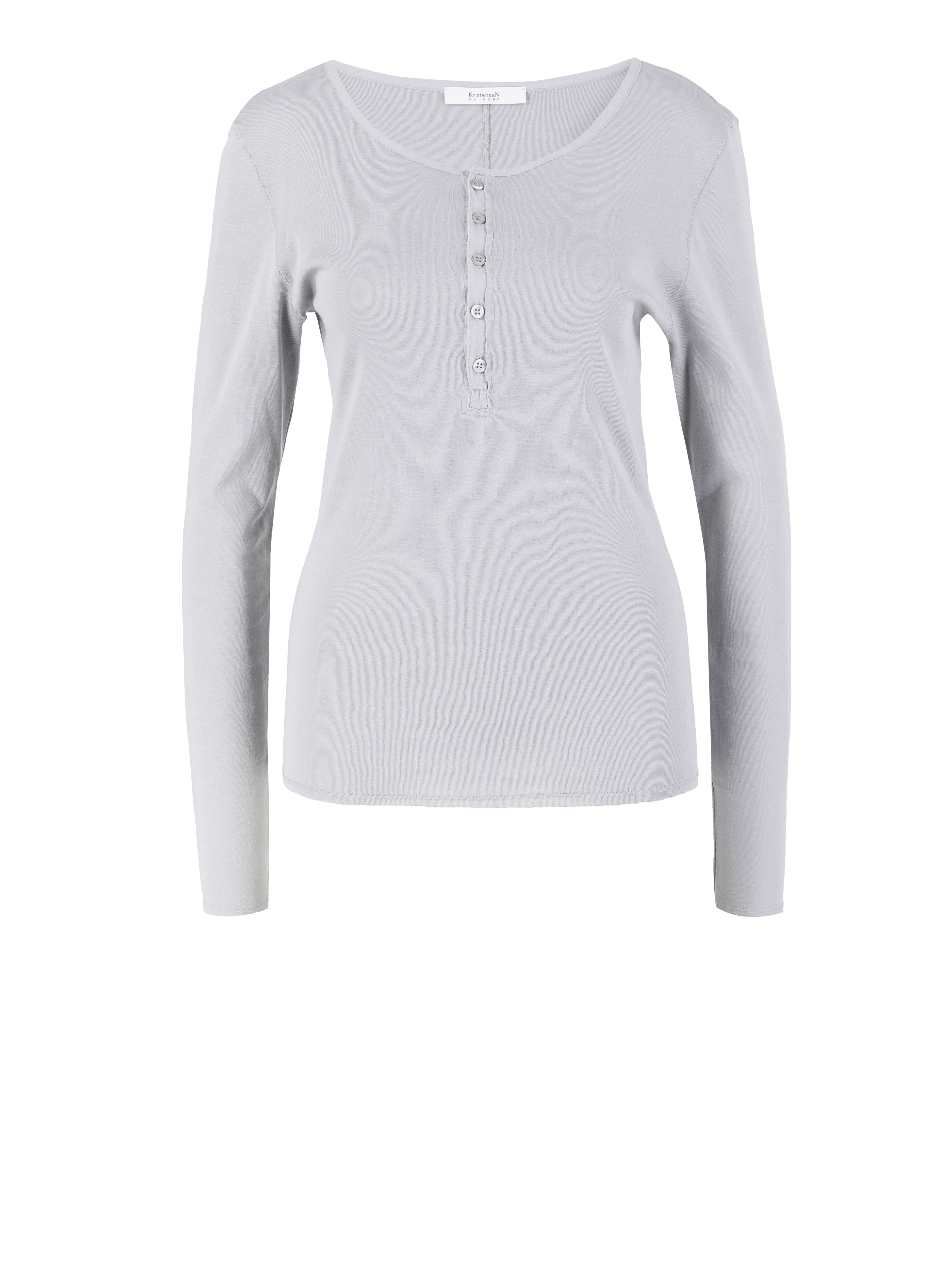 Long-sleeved shirt 'Serafino' light grey