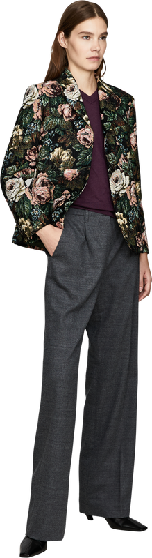 Wollhose 'Blenda' mit Bundfalten Grau