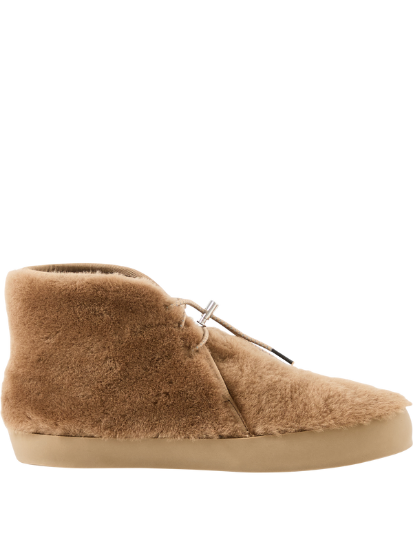 Stiefeletten 'Desert' aus Shearling Beige