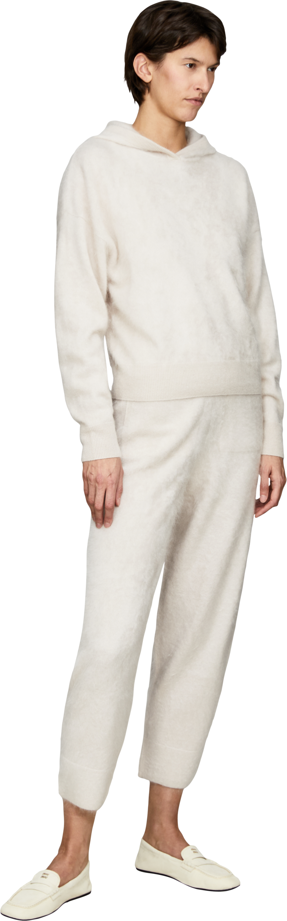 Iris von Arnim Gebürsteter Cashmere-Pullover 'Dabora' Alabaster, Modelview – UNGER.DE