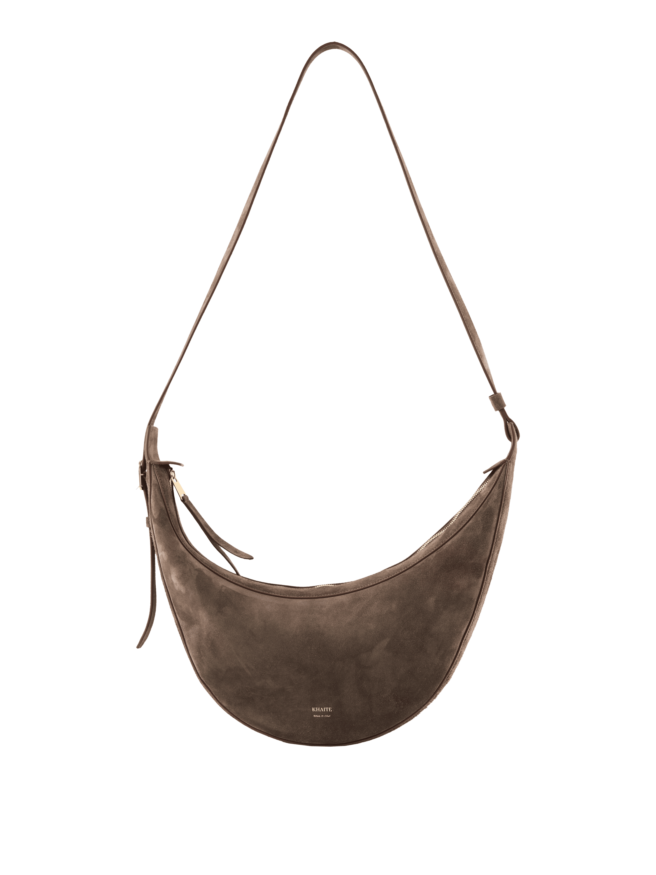 Umhängetasche 'Augustina Small' aus Veloursleder Dunkelbraun