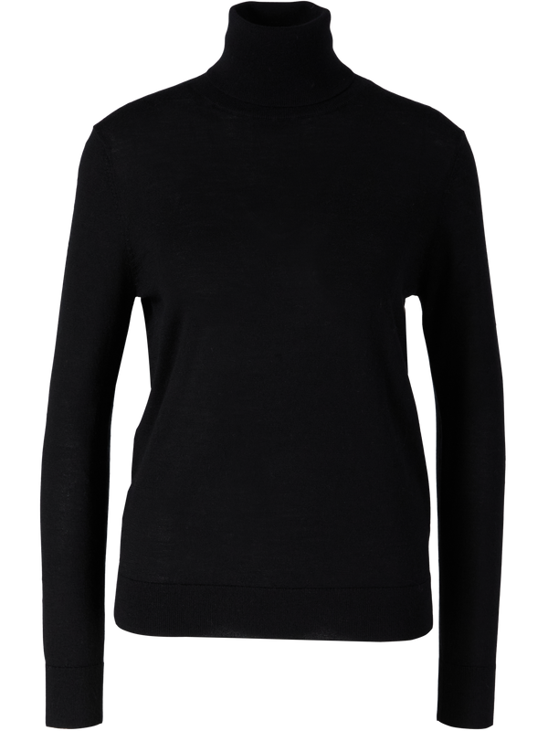 Wool, cashmere and silk jumper with a roll neck – Black