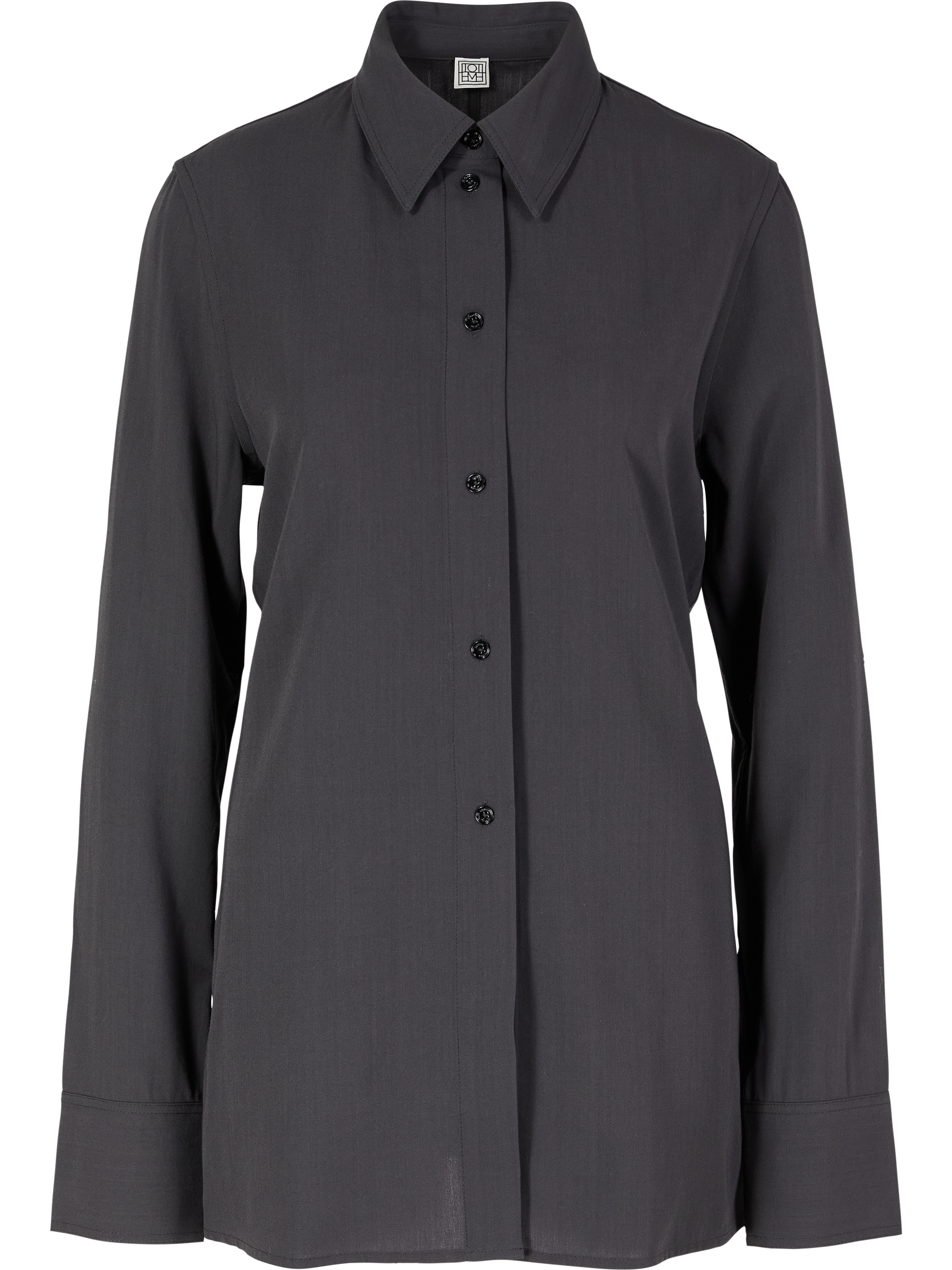 TOTEME Slightly sheer black shirt, Product view – UNGER.DE
