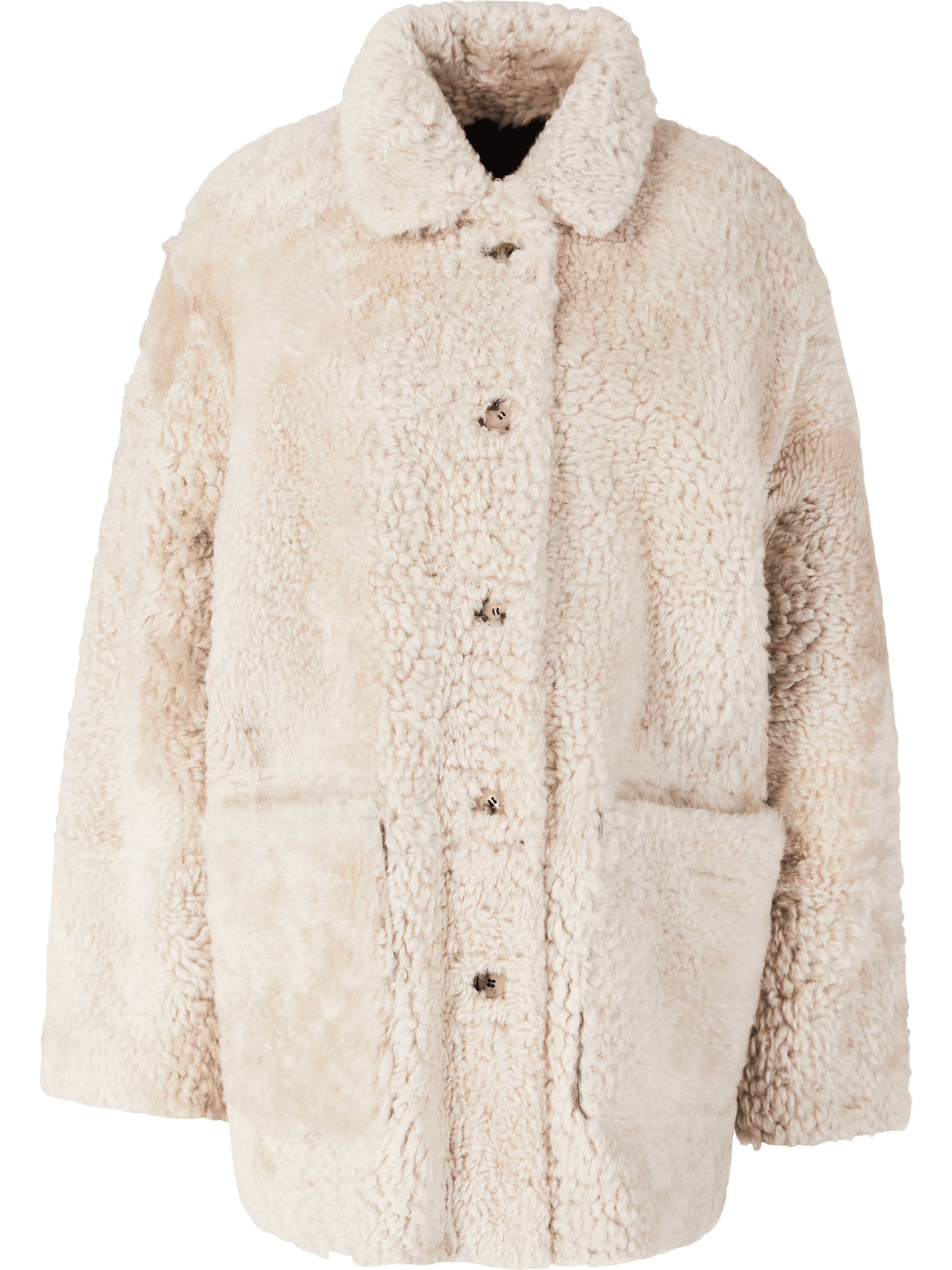 UTZON Lammfelljacke 'Junmi' zum Wenden Hellbraun, Produktansicht – UNGER.DE