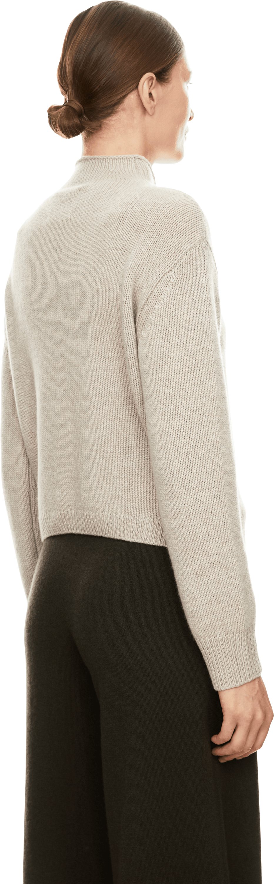 LISA YANG Cashmere-Strickjacke 'Zirelle' Sand, Rückansicht – UNGER.DE