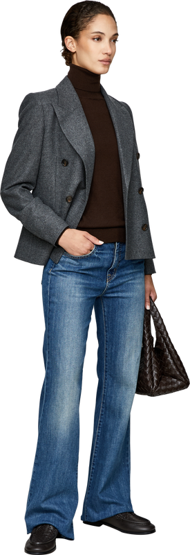 Wool, cashmere and silk jumper with a roll neck – Espresso