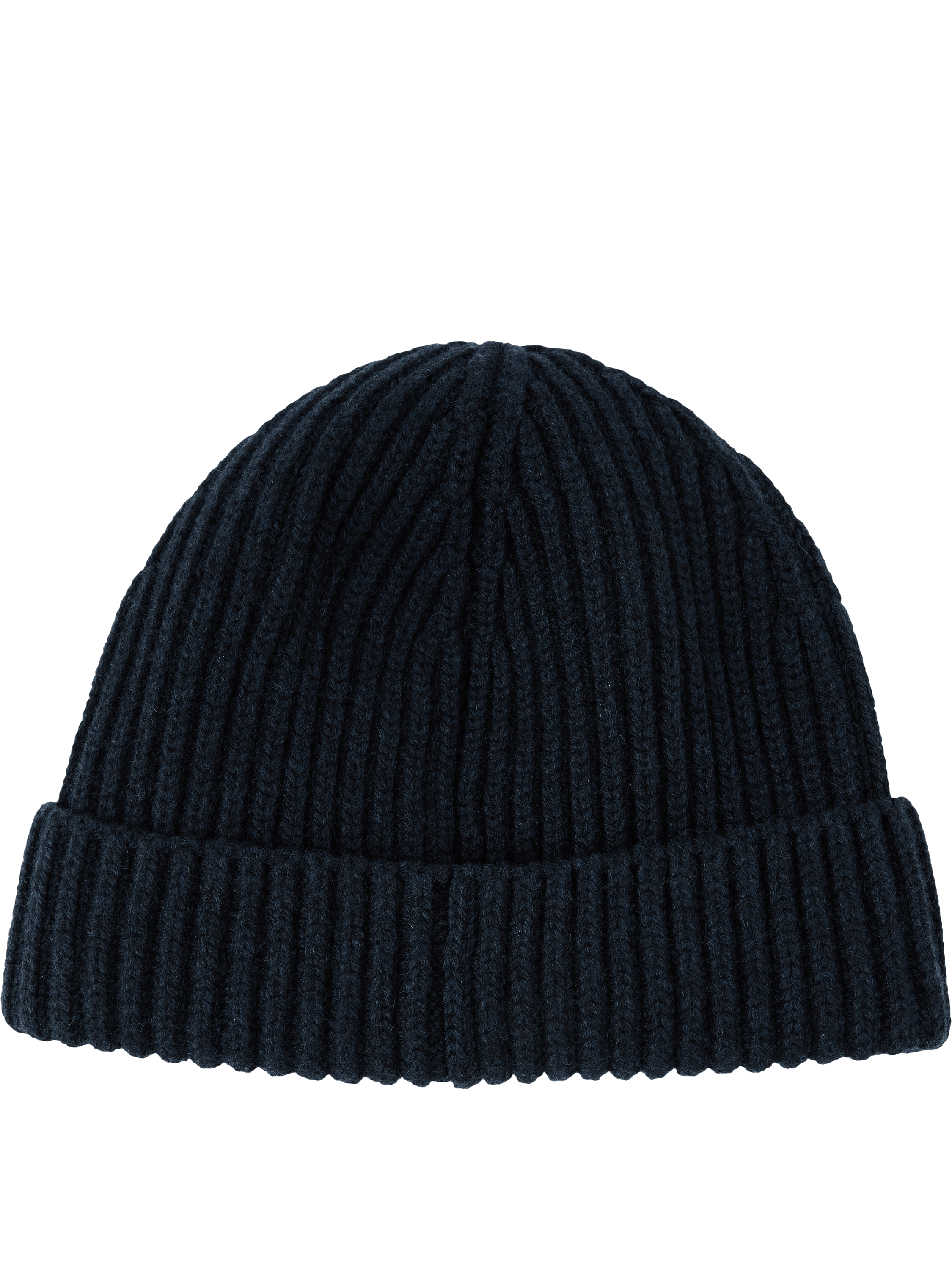 LOEWE Cashmere-Mütze mit Anagram-Patch Marineblau, Frontansicht – UNGER.DE