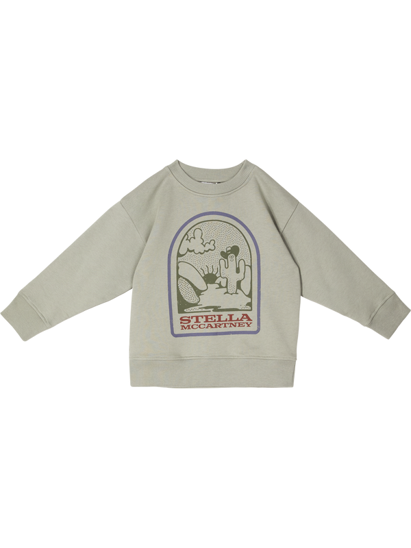 Sweatshirt mit Kaktus-Print Khaki 