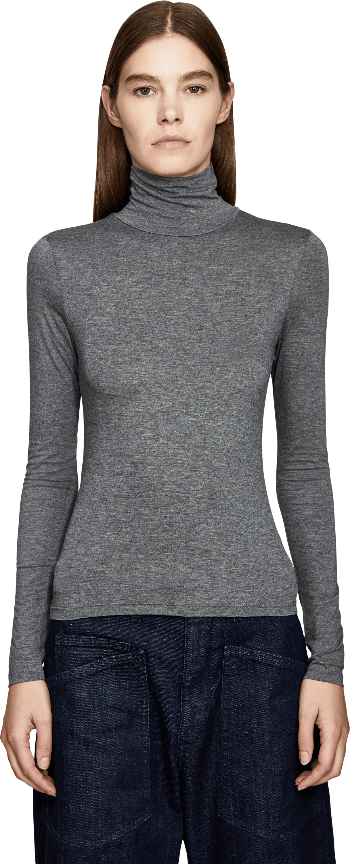 NILI LOTAN Langarmshirt 'Keria' Grau, Frontansicht – UNGER.DE