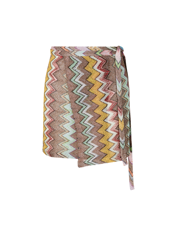 Wickelrock mit Dégradé-Zickzack-Muster Multi