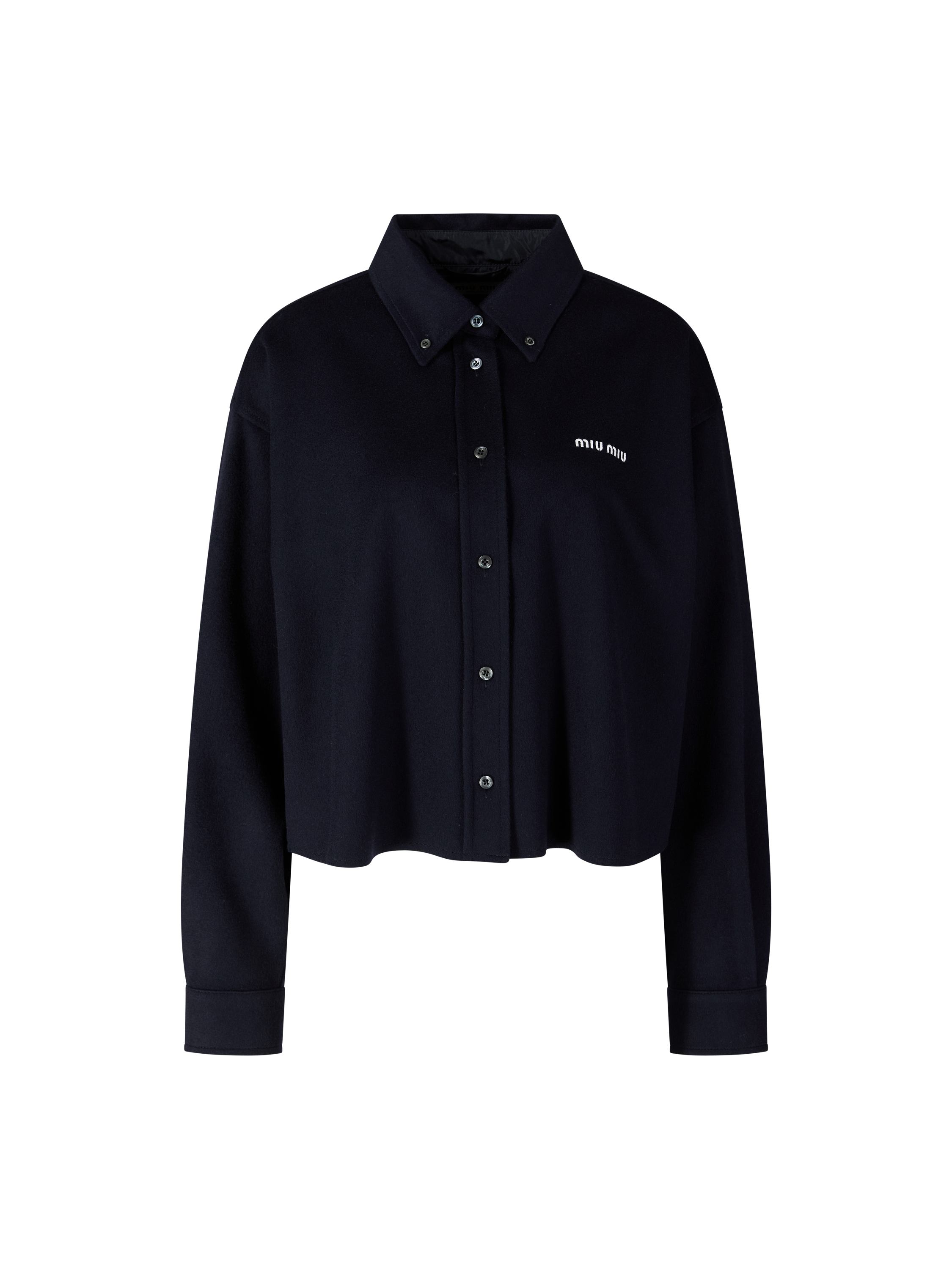 Woll-Cashmere-Hemd Marineblau