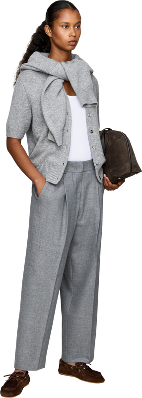 'Sloanne' fabric trousers, light grey