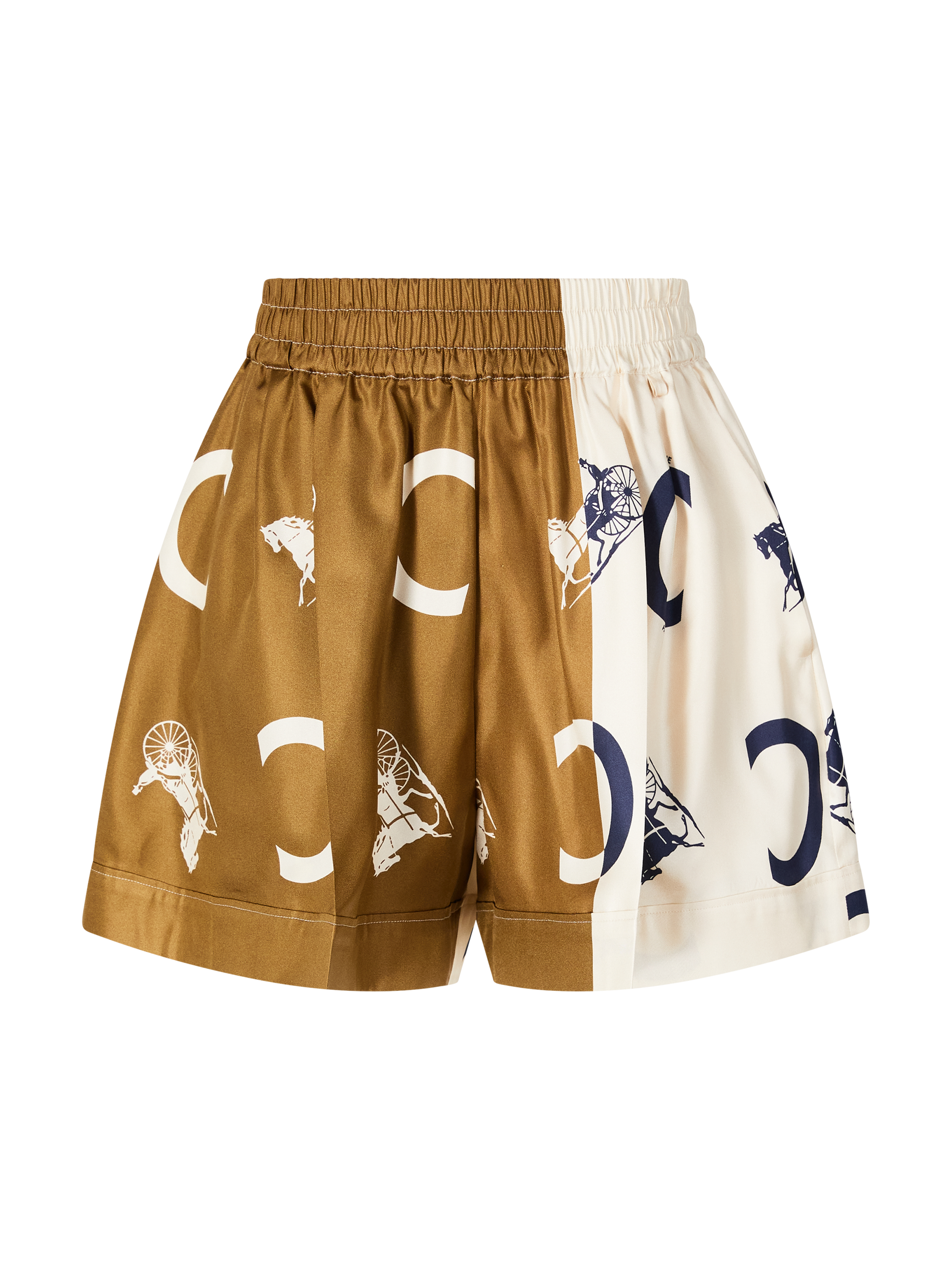 Shorts aus Seide mit ikonischen Celine-Motiven Multi
