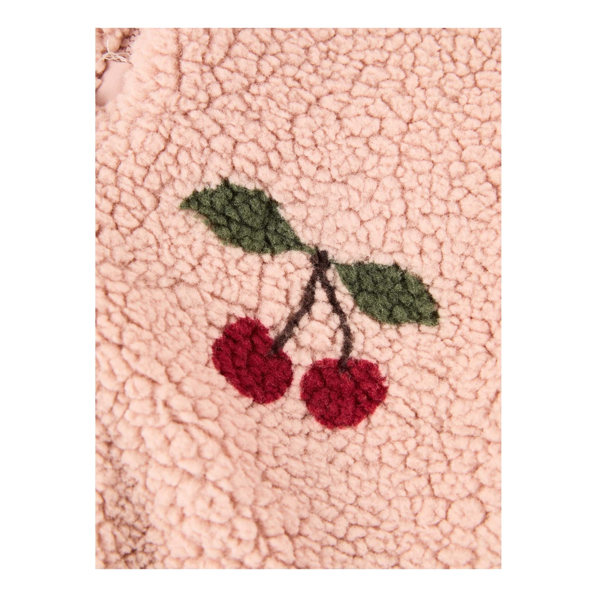 konges slojd 'Jody Teddy' romper with cherry pattern rosé, Detail view – UNGER.DE