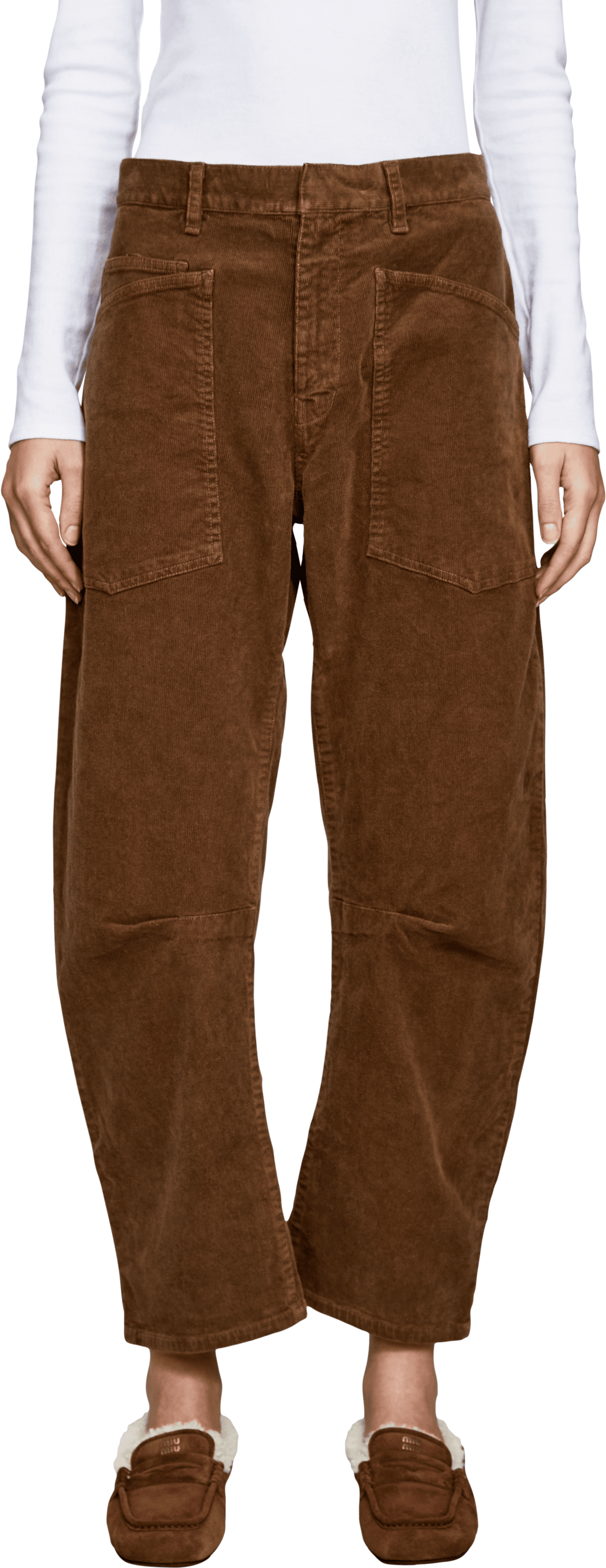 NILI LOTAN Cordhose 'Shon' Haselnuss, Frontansicht – UNGER.DE