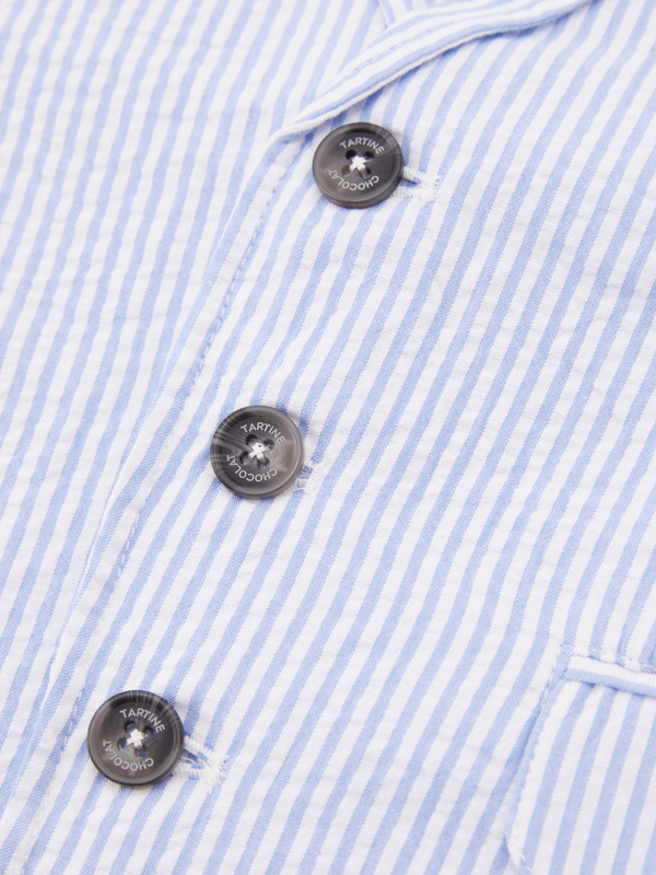 Gestreifter Baumwollblazer Blau