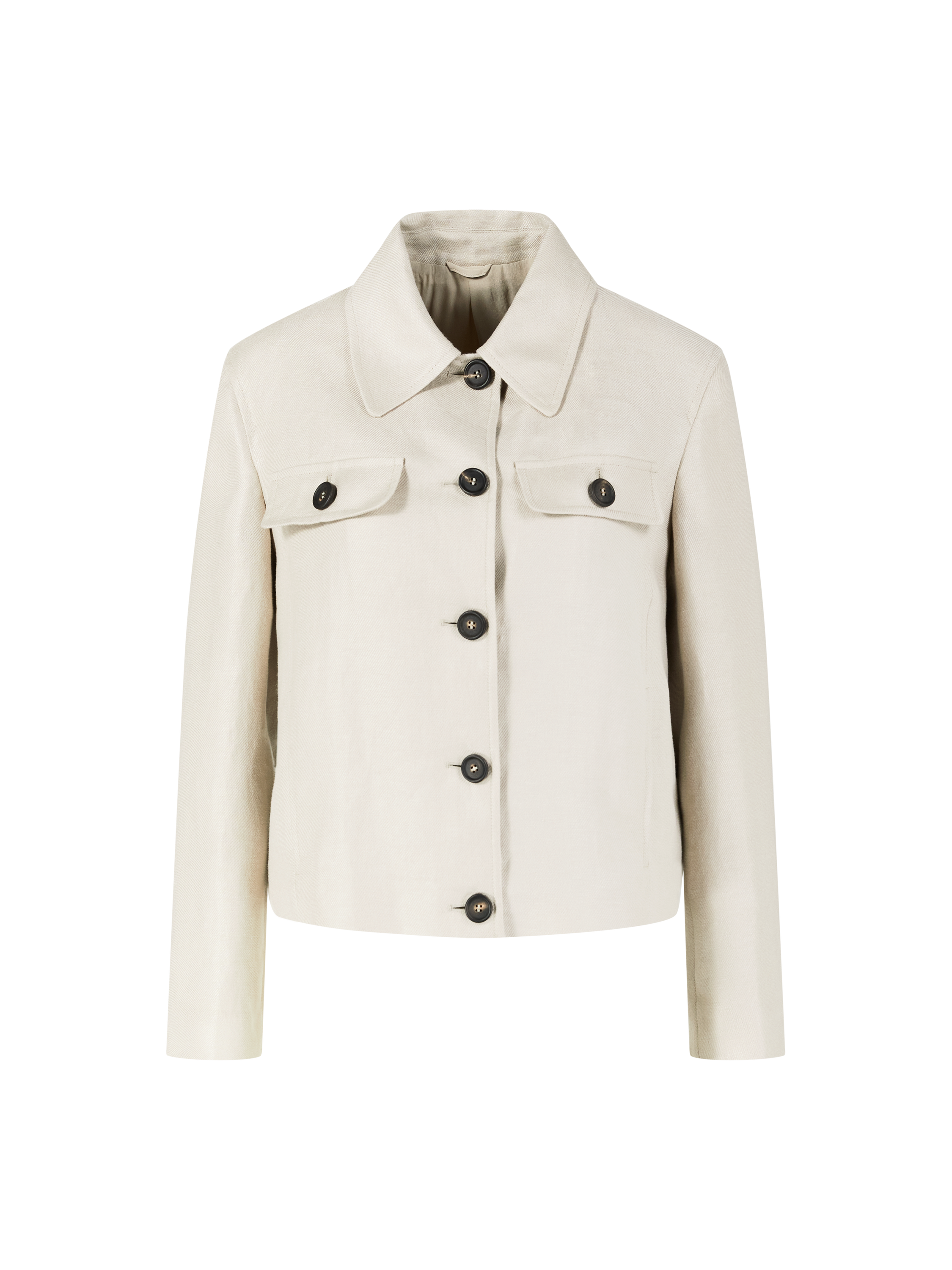 Leinenjacke mit Monili Perlen Beige