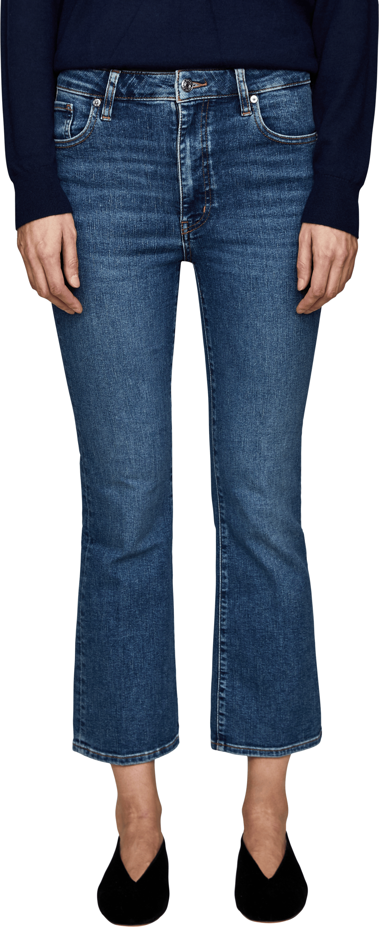Frame Cropped Jeans 'The Reboot' Mittelblau, Front view – UNGER.DE