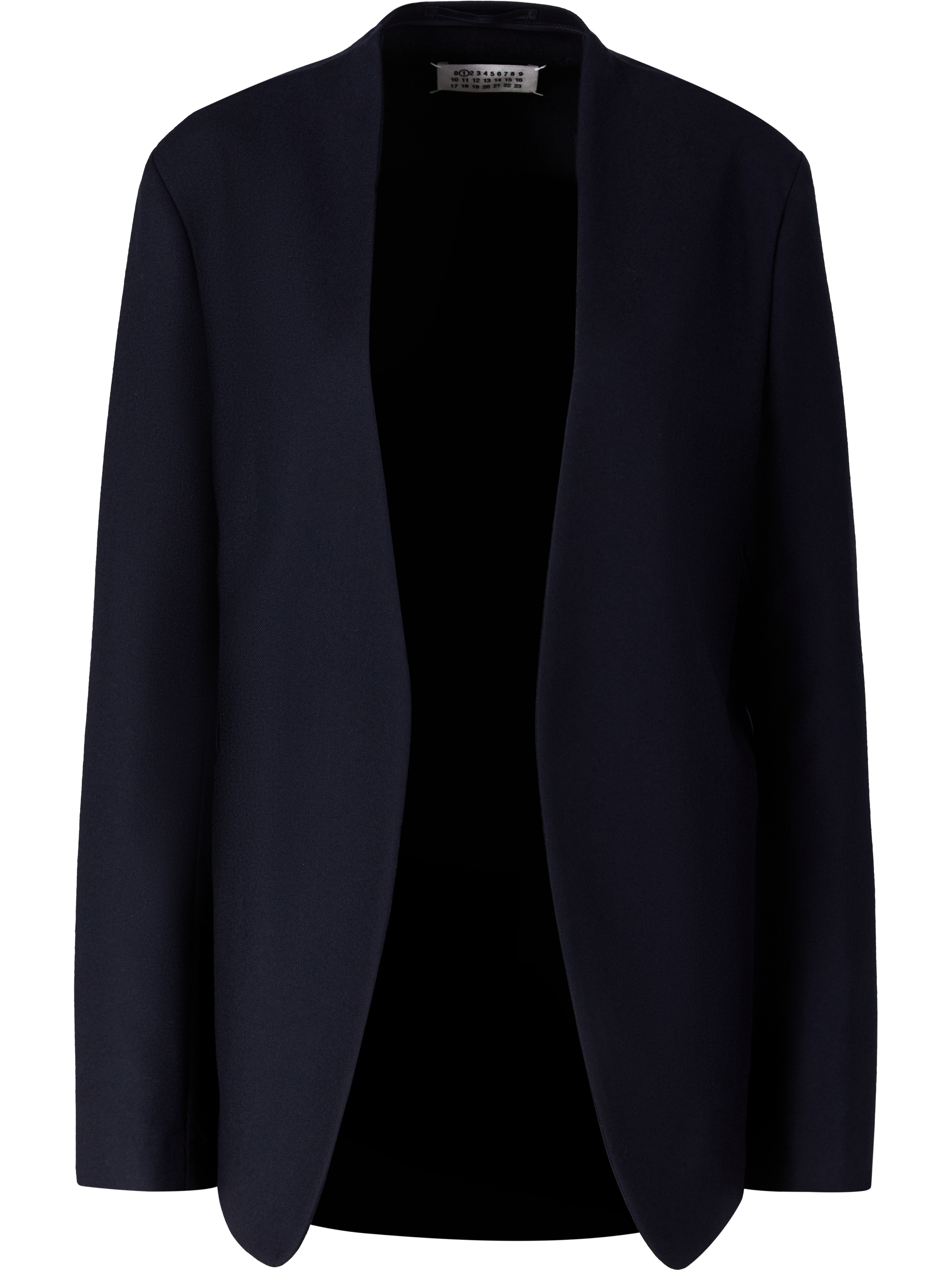Kragenloser Wollblazer Marineblau