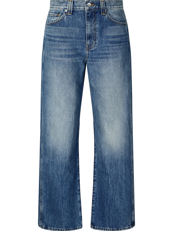 'Bonnie' Straight-Leg Jeans, Medium Blue