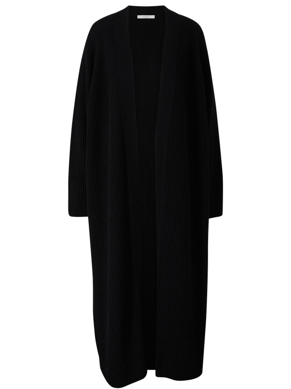Long black cashmere cardigan